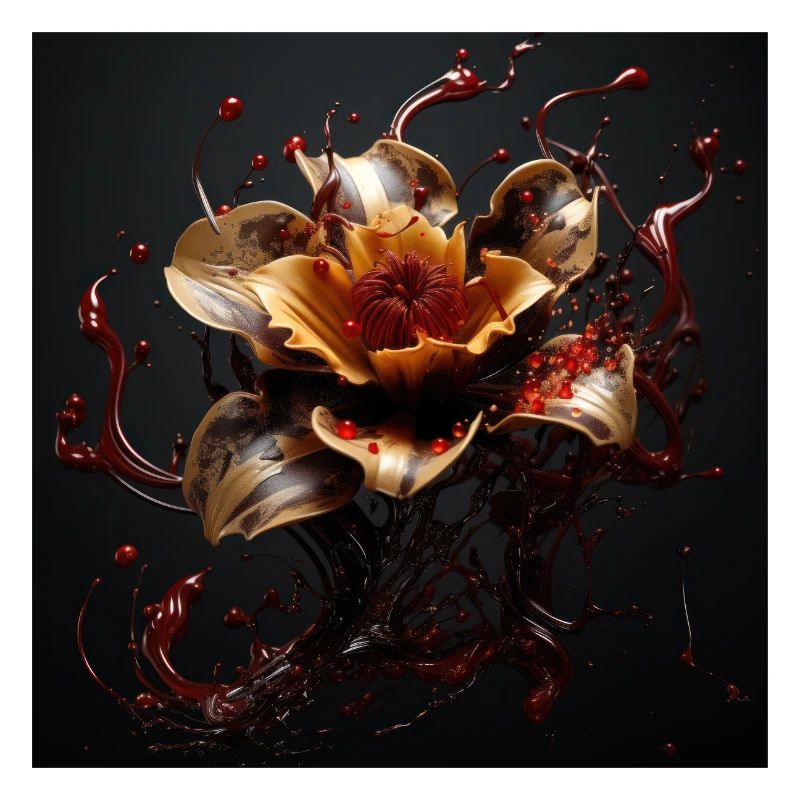 Luxe Glamour Fleur Fluide Abstrait