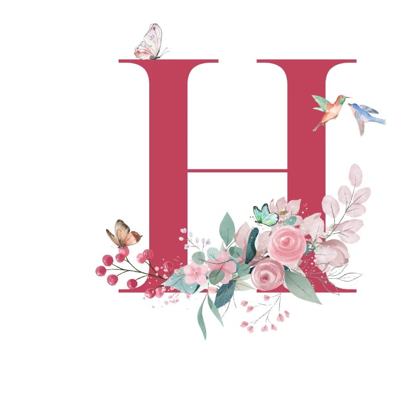 Buchstabe h floral - Geschenkidee