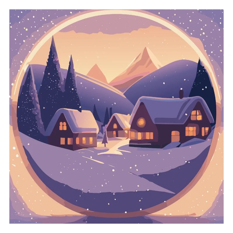 Dorf in Schneekugel