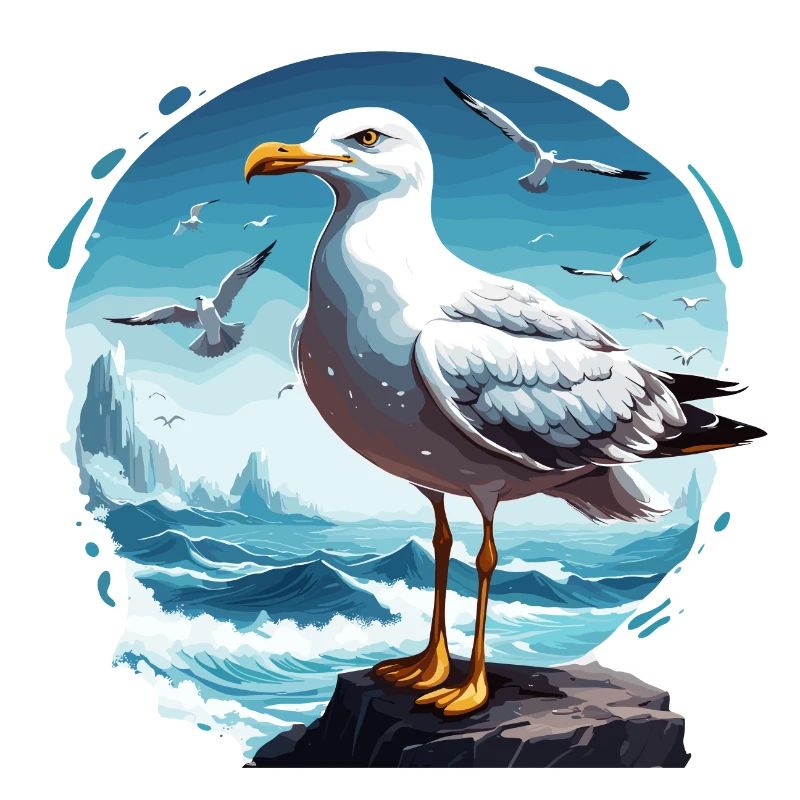 Möwe / Tier / Hafen / Vogel / Meer / Wasser