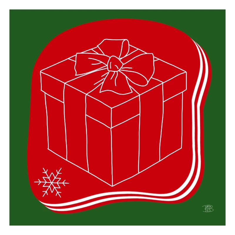 "gift", boho line art design, series "Xmas"