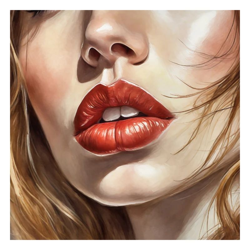 schöne weibliche lippen schwarze lippenstift comic-zeichnung