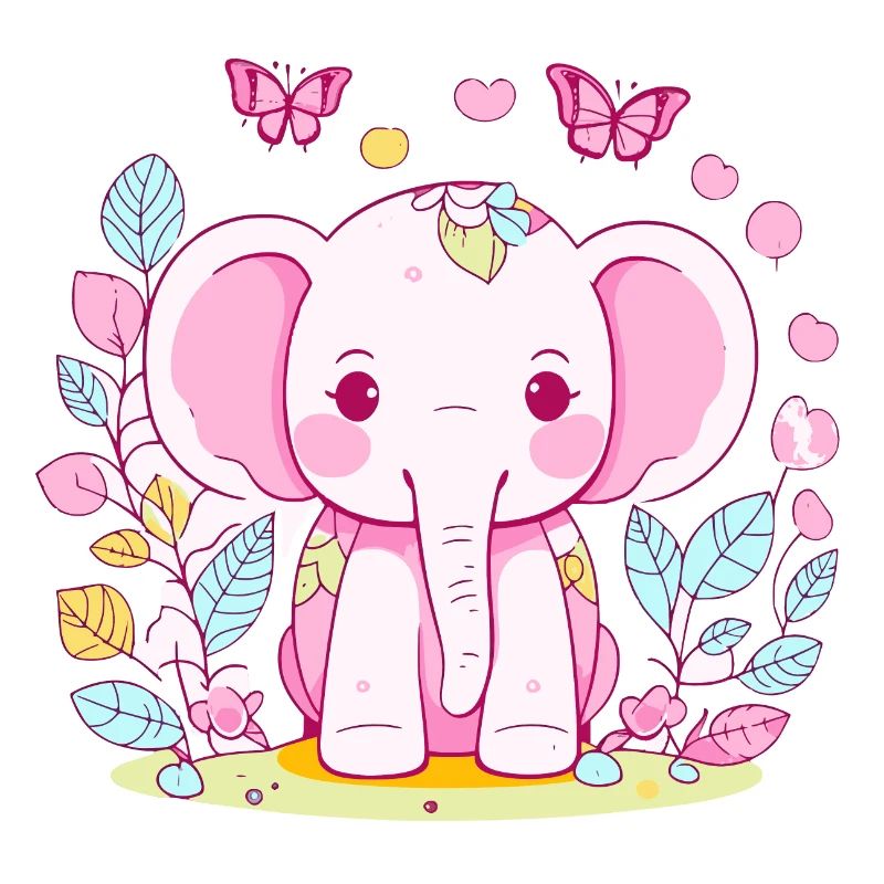 Mignon bébé éléphant en rose