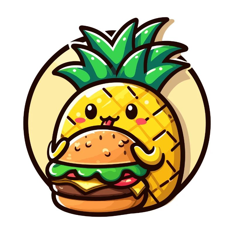 Pineapple eats a burger
