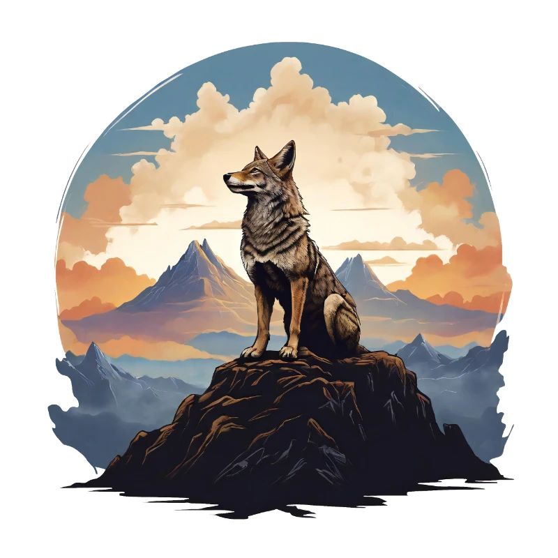 Wächter der Dämmerung: Sitzender Wolf