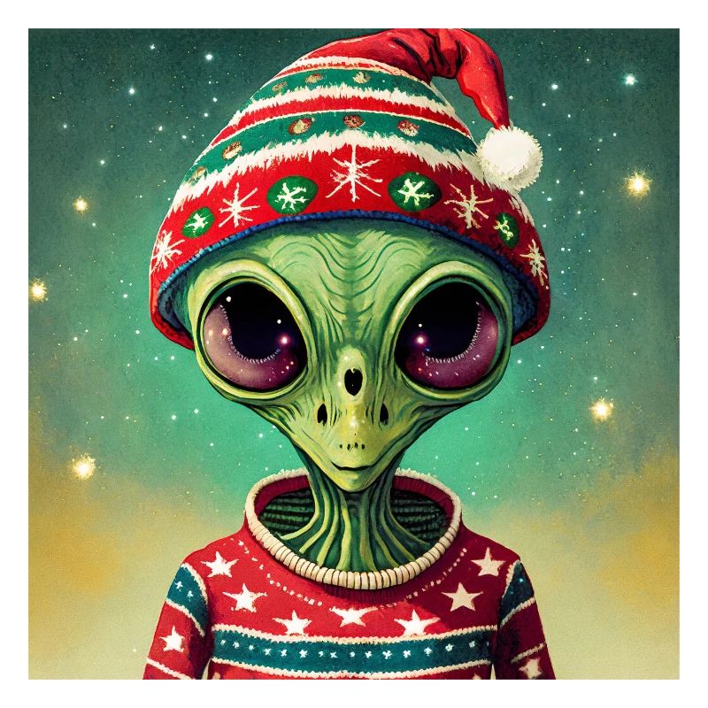 extraterrestre portant un pull de Noël moche