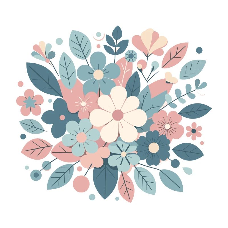 Composition floral couleur pastel