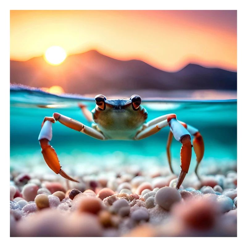 Crabe sous l'eau