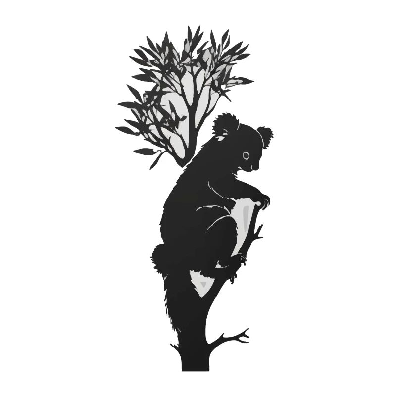 Silhouette eines Koalas, der sich an einen Baum