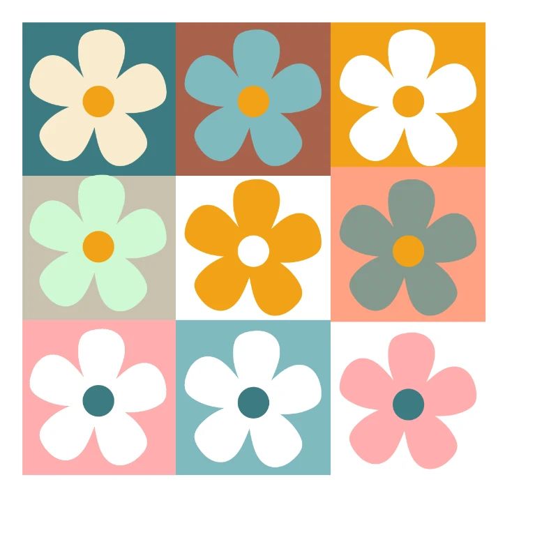 Retro Gänseblümchen Blumen