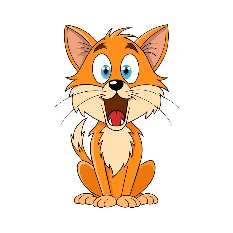 Chat effrayé avec une œuvre d’art de bande dessinée de fourrure surélevée