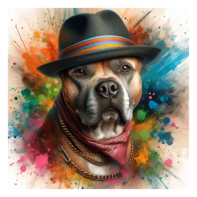 Pitbull Paint Spritzer Kunst