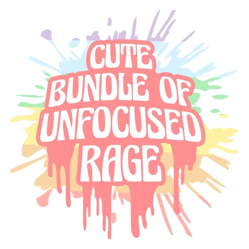 Drôle Mignon Bundle De Rage Non Focalisée Arc-en-Ciel Goth