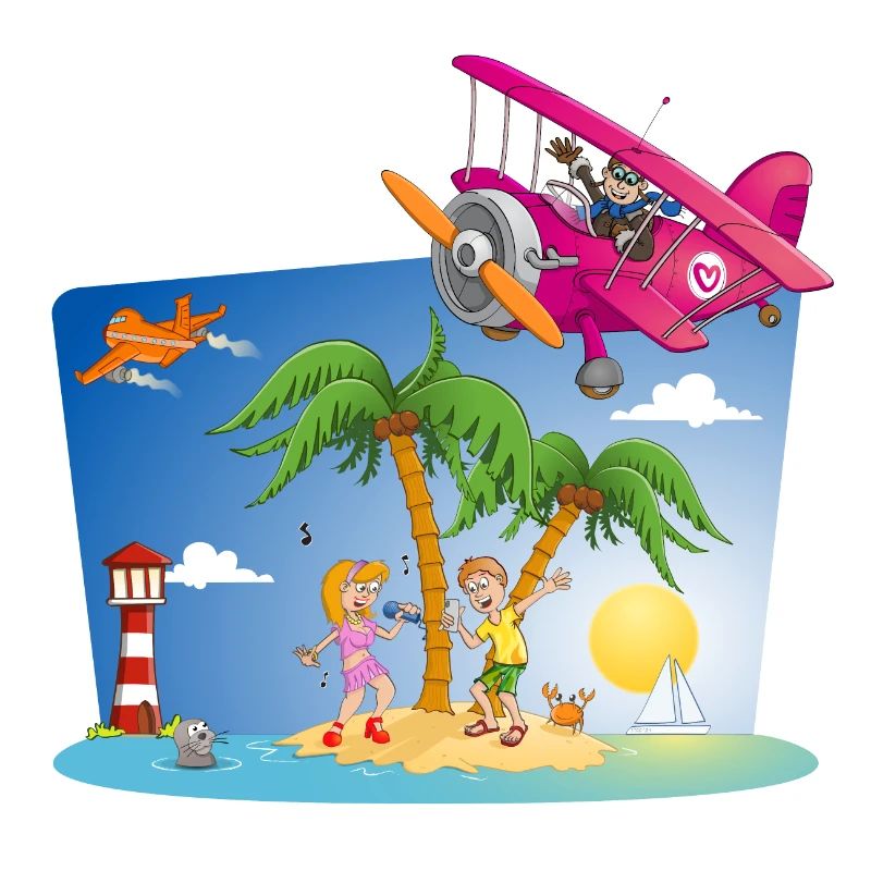 Illustration d’été joyeuse et colorée.