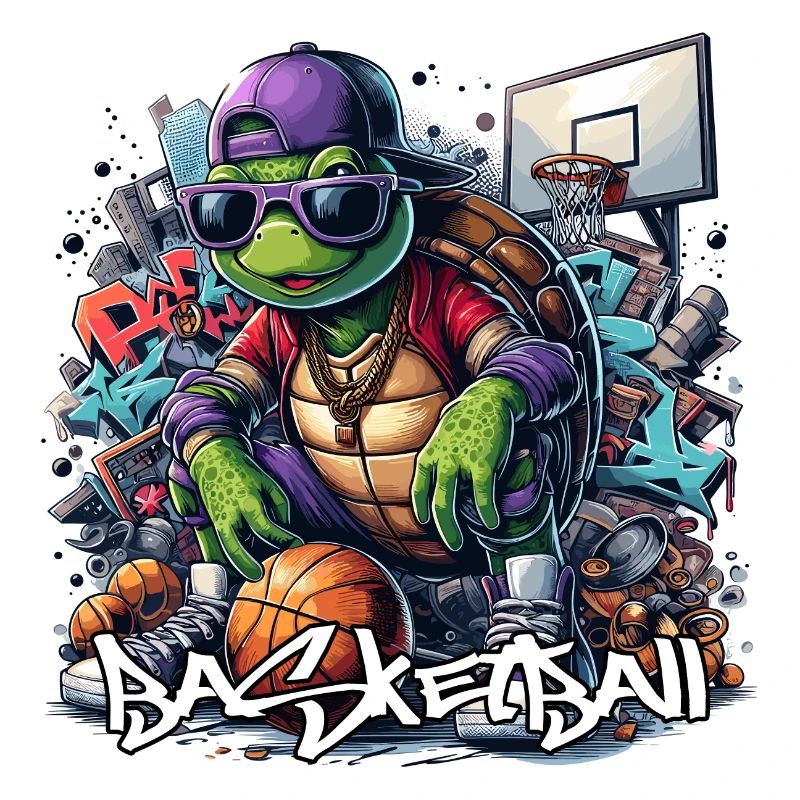 Basketball Turtle Graffiti Gift