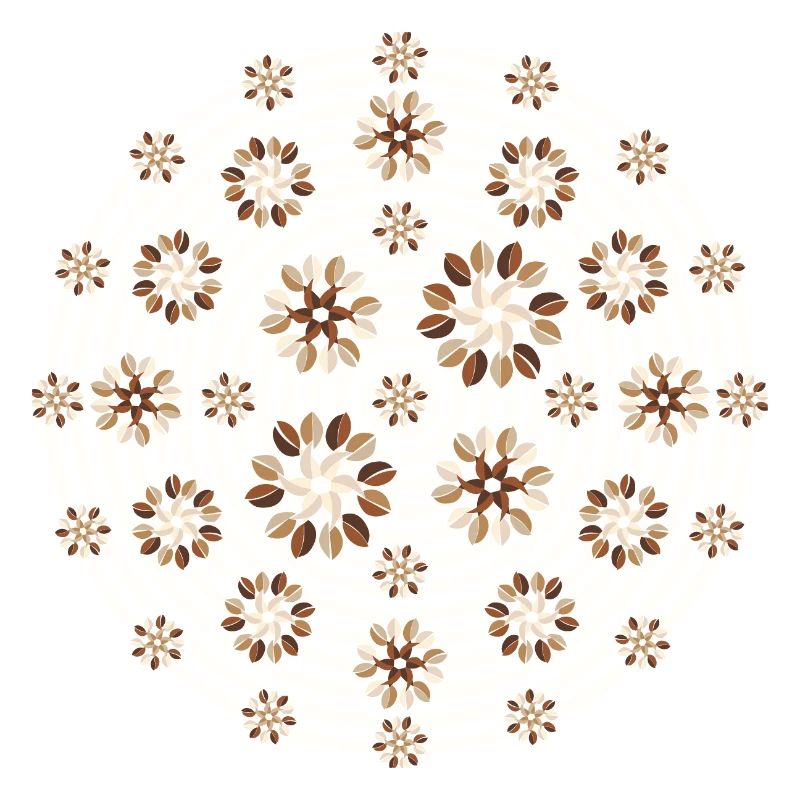 Grains de café crème fleurs