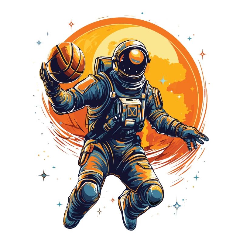 Astronaute basketteur dans l’espace