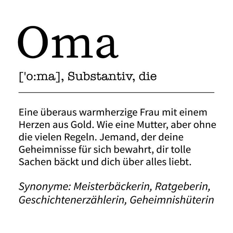 Oma Spruch Definition Großmutter Geschenkidee