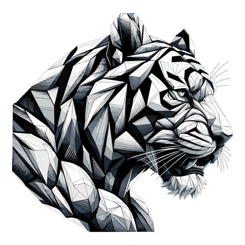 Tiger Head Geometric Geometry Gift