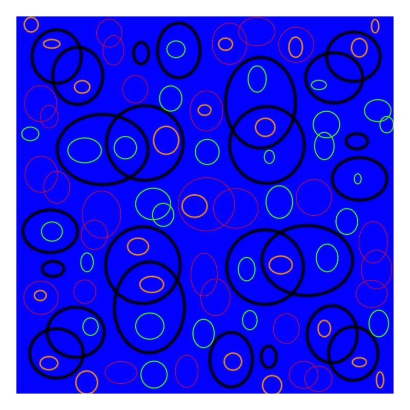 circles on blue background