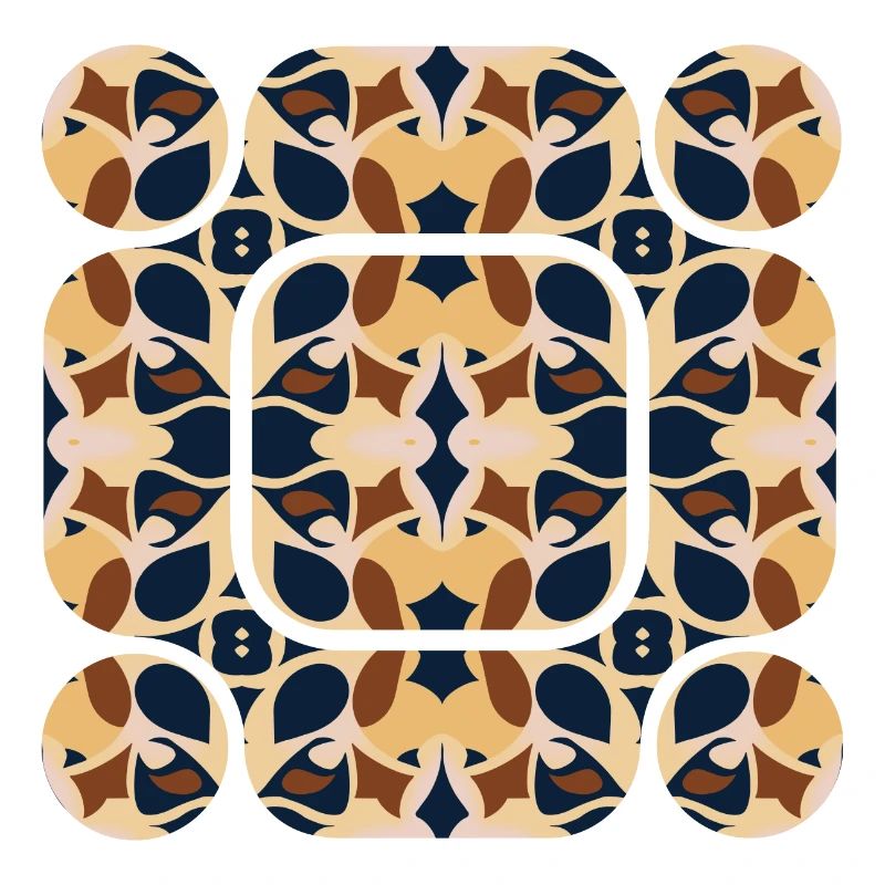 Navy Blue & Beige Abstract: Elegance & Calm