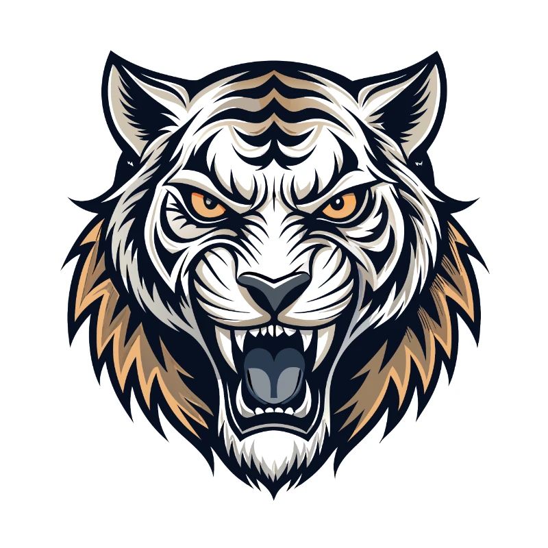 Powerful tiger head