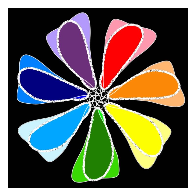 Fleur abstraite arc-en-ciel