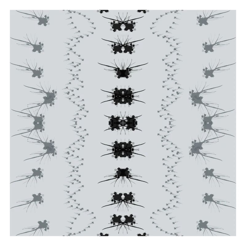 Abstraktes symmetrisches graues und schwarzes Muster