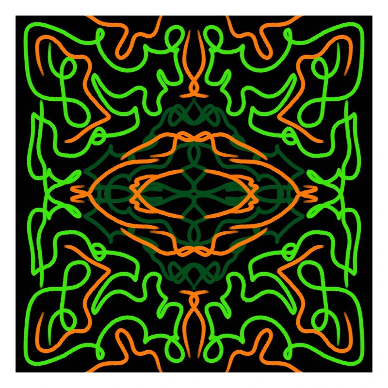 Design abstrait orange et vert