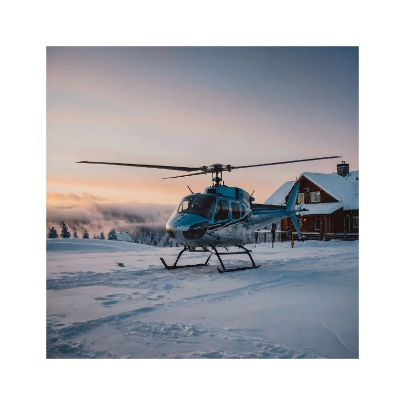 Aventure en hélicoptère dans le Canada enneigé