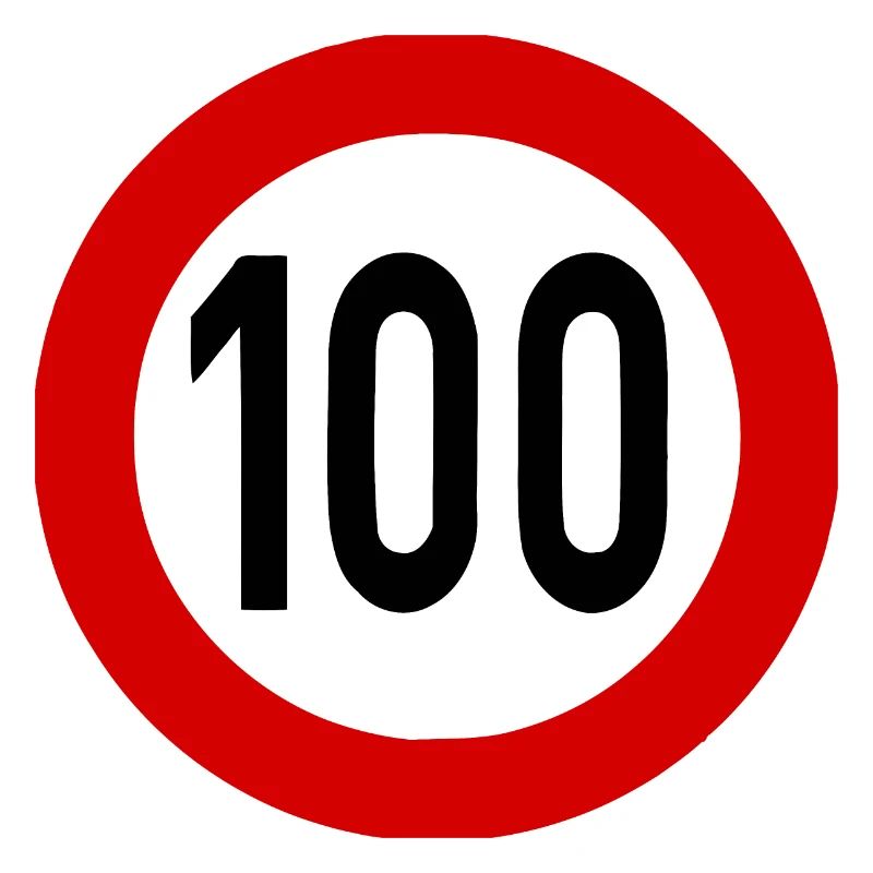 Geschwindigkeitsszeichen TempoLimit 100 Schild