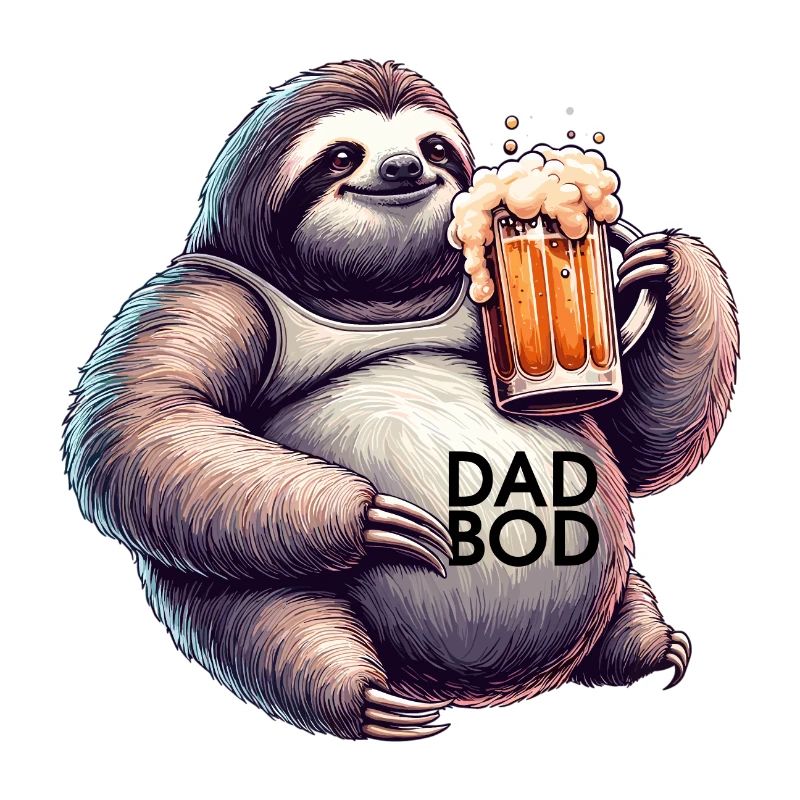 Dad Bod Beer Belly Beer Sloth Gift