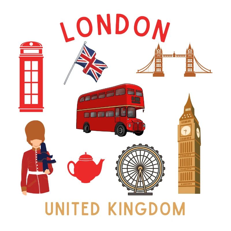Monuments de Londres sur le thème du voyage