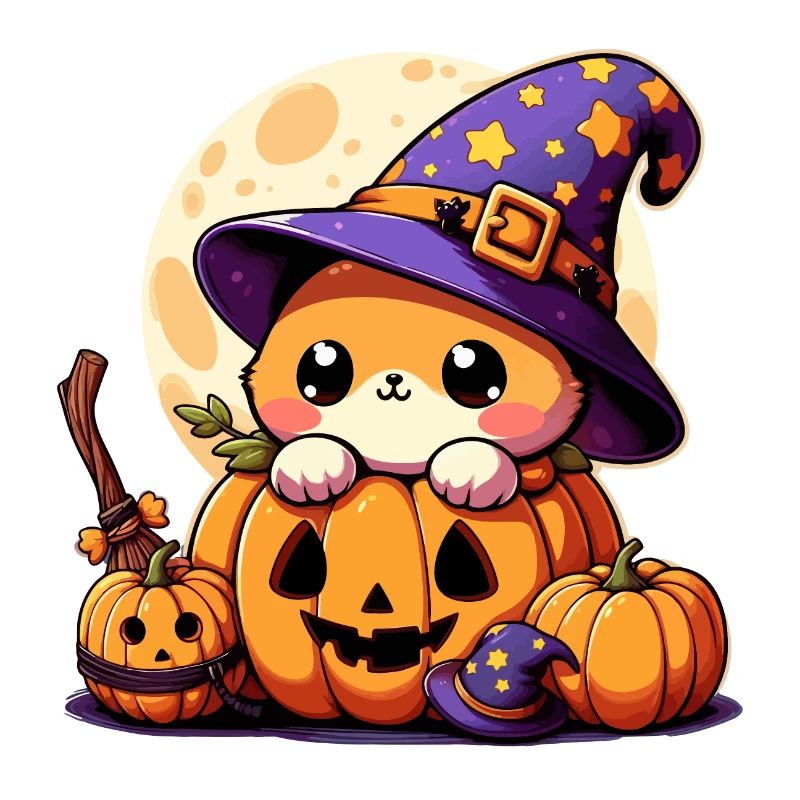 Petit Chat Mignon d'Halloween