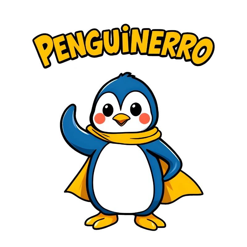 Pingouin joyeux se tenant audacieusement avec une écharpe