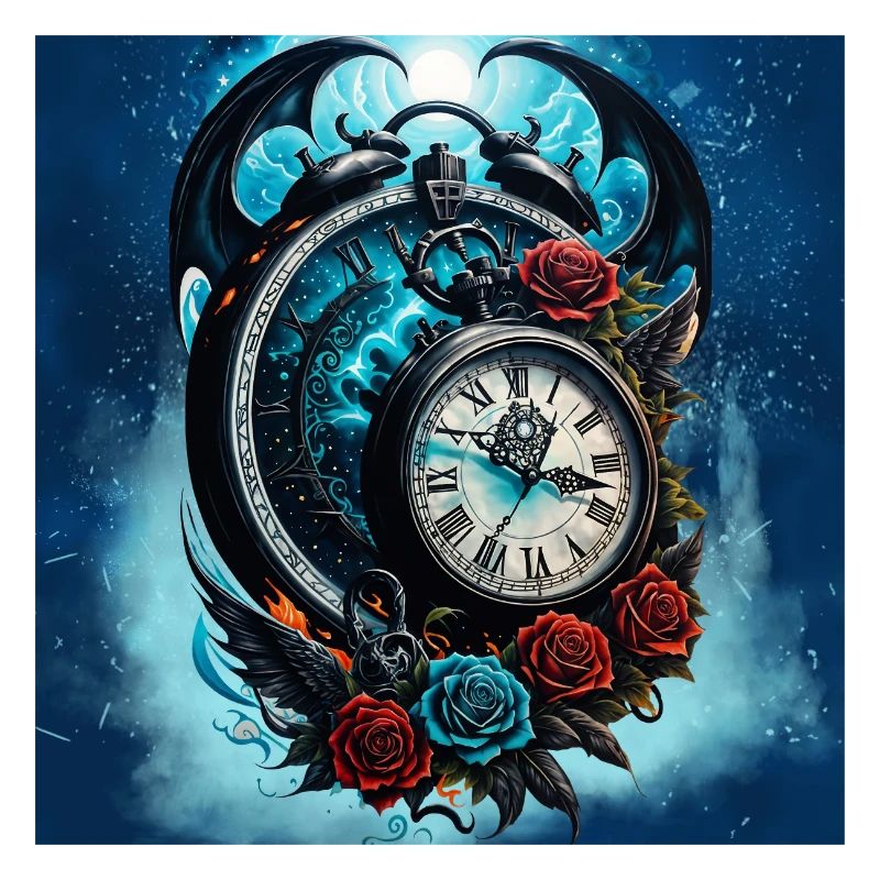 L’horloge dans le brouillard de l’infini.