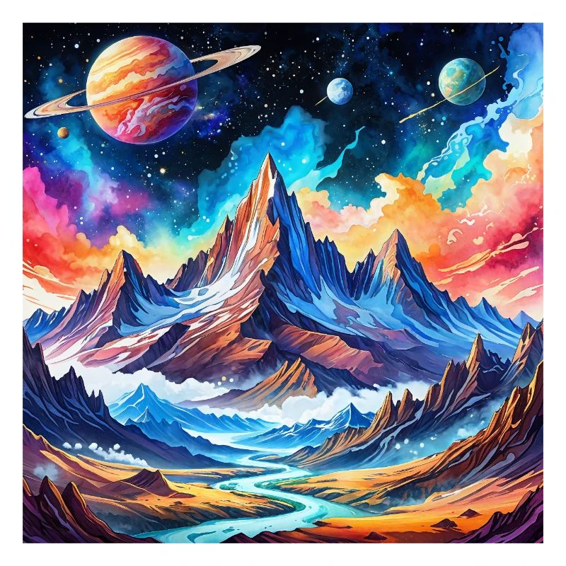 Abstrakte Kunst der schönen Berge