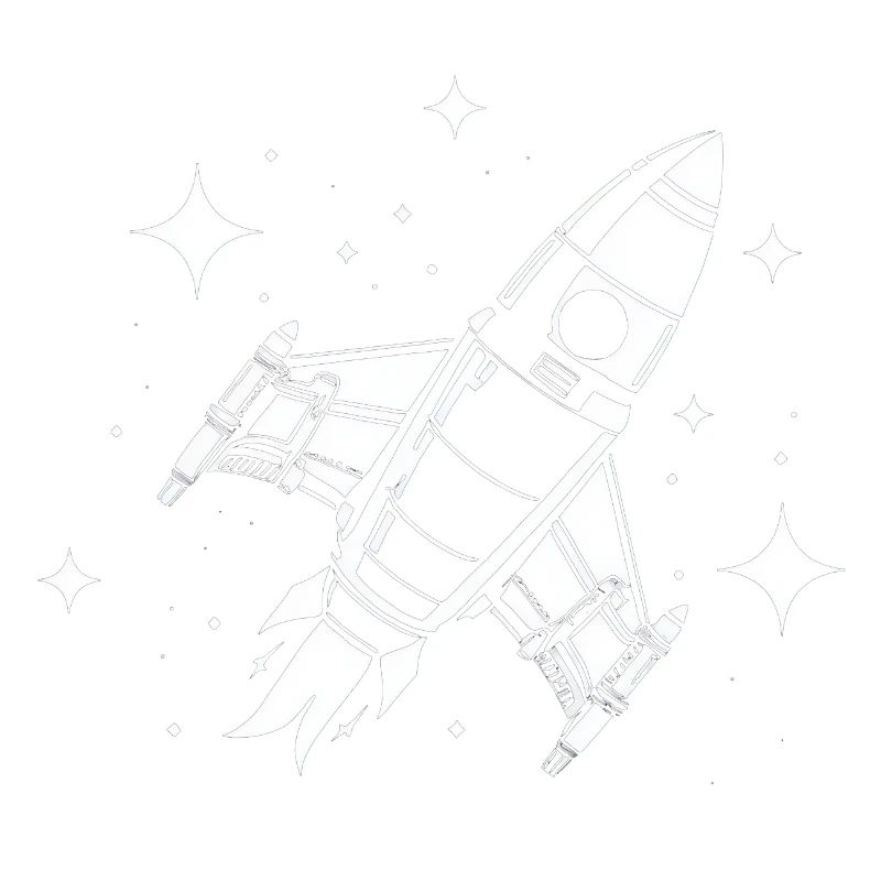 Fusée spatiale dans les étoiles