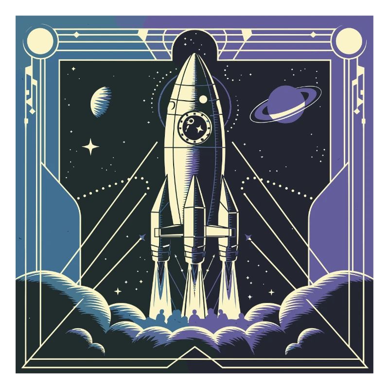 Art Deco Rocket – Vintage Sci-Fi Space Design