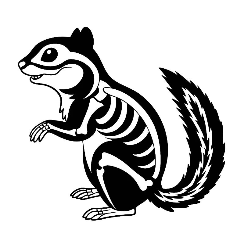 Skeleton Squirrel – Whimsical Dark Art