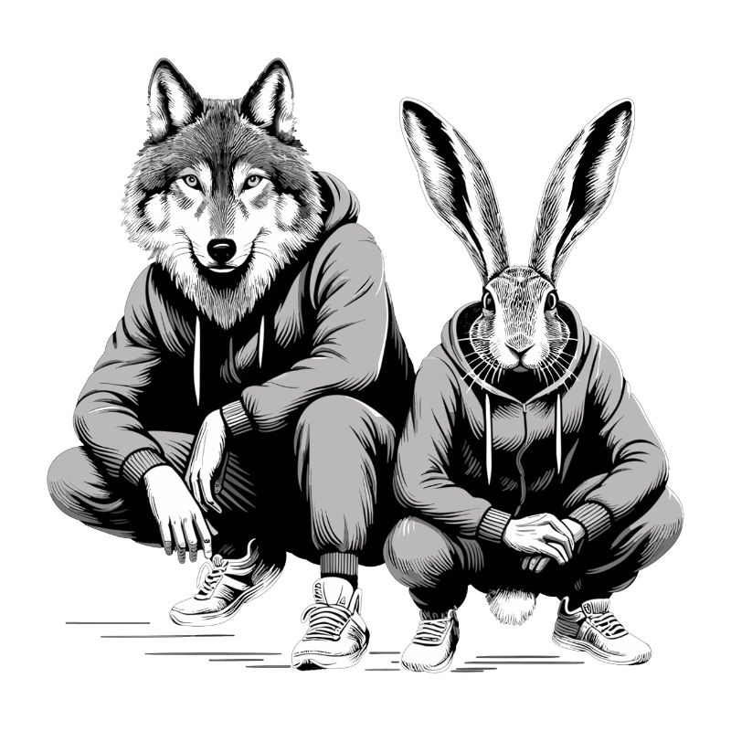 Slavic Squat Russian Squat Hare and Wolf Gift