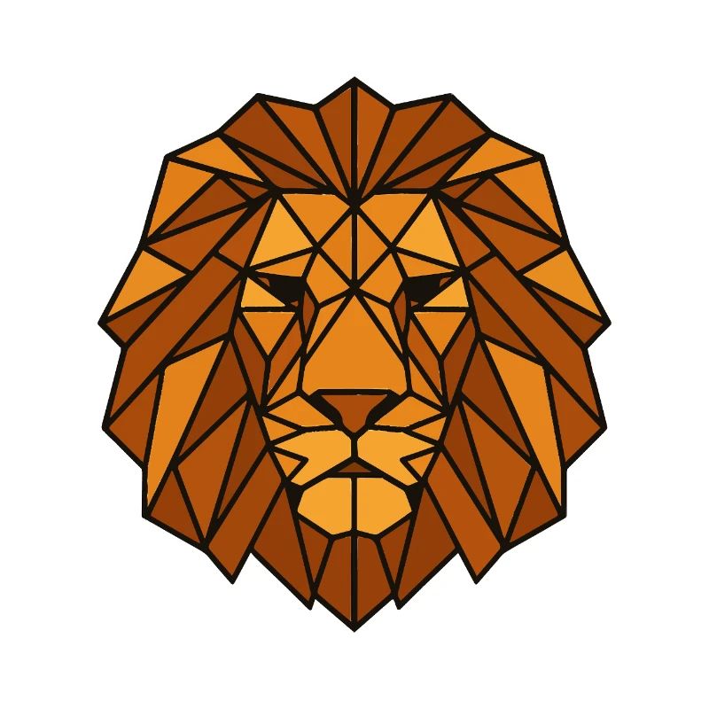 Low Poly Lion Head – Geometric T-Shirt Design