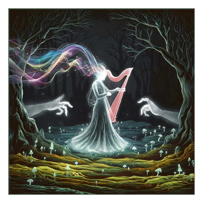 Conception de la sorcière de la harpe de la forêt enchantée