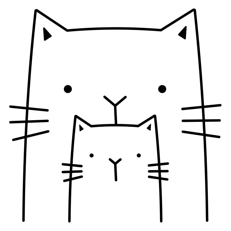 2 chats - cadeau de dessin pour les propriétaires de chat