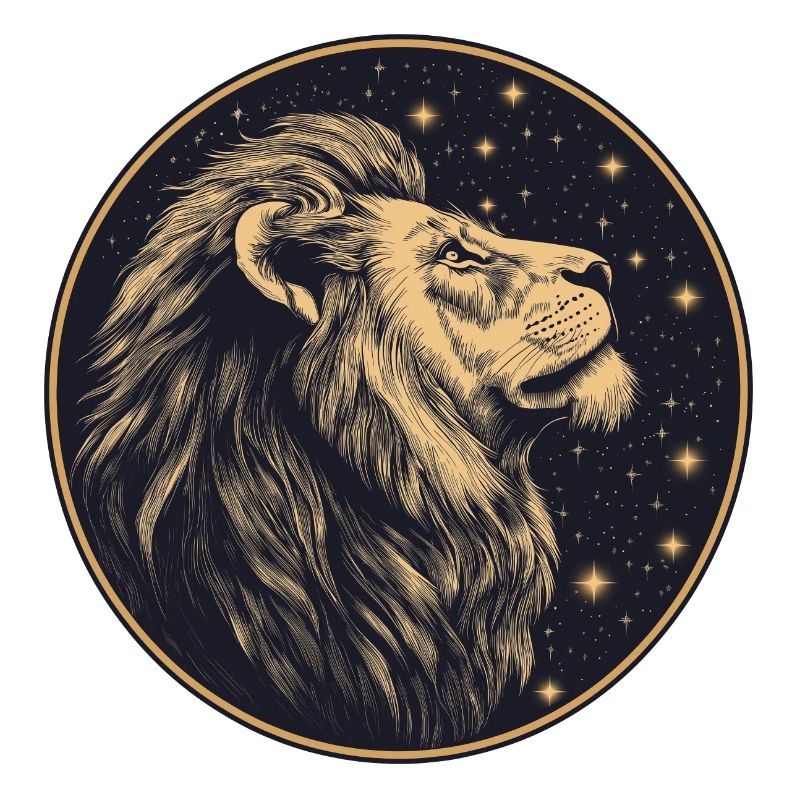 Leo with starry sky