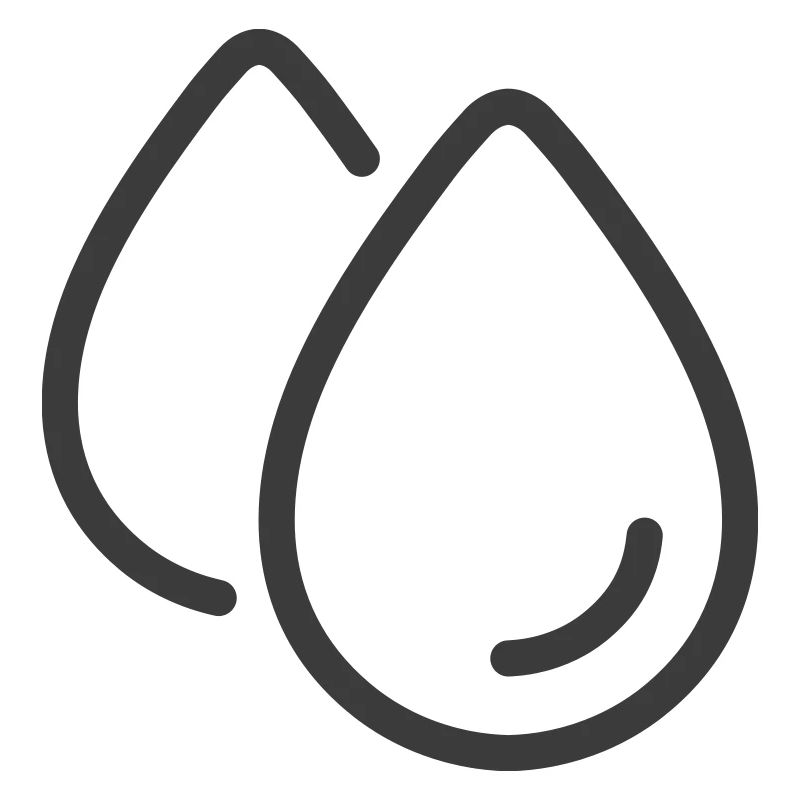 Double Water Drops Line Icon Logo