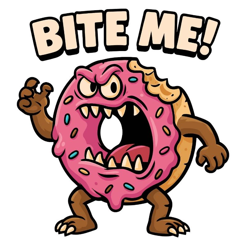 Conception agressive de monstre de beignet