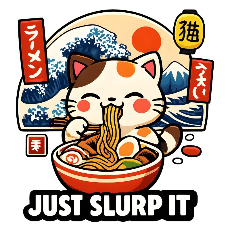 Chat ramen de Kawaii : Aspire-le simplement