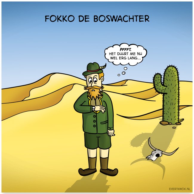 Evert Kwok cartoon 'Fokko de boswachter'