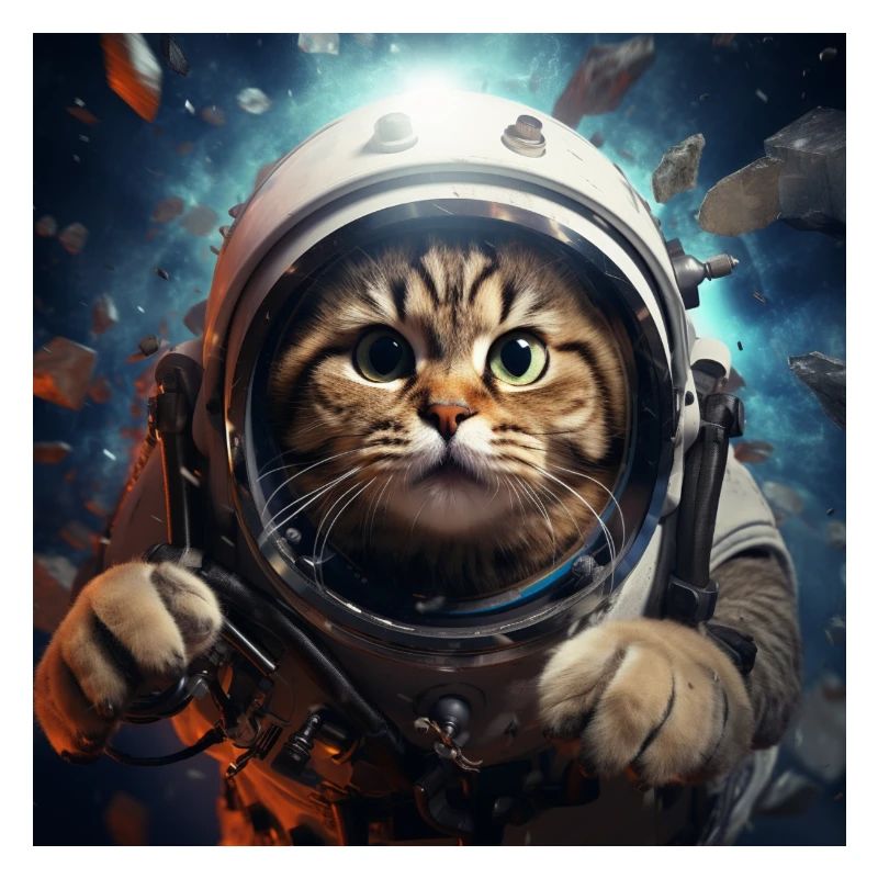 Affiche du chat dans l’espace
